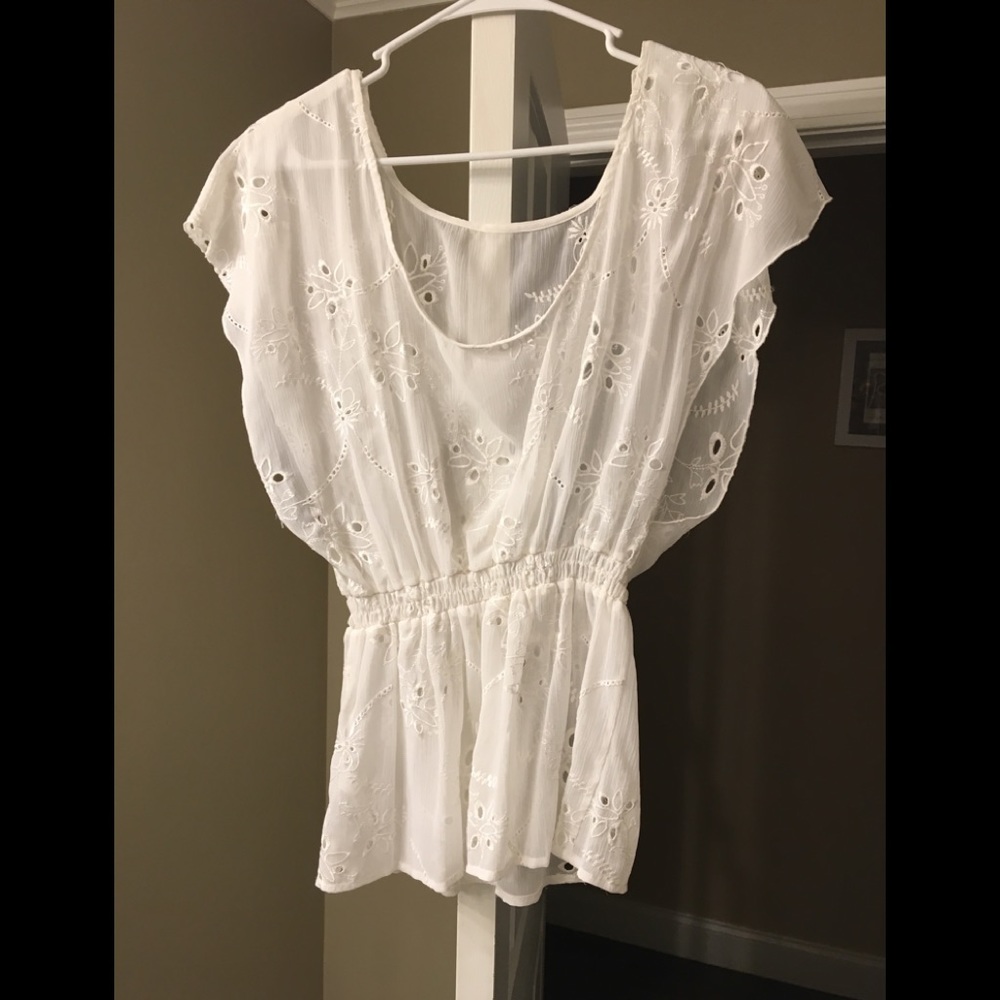 Express white lace top